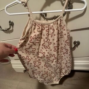 Rylee + Cru Cream and Brown Baby Romper